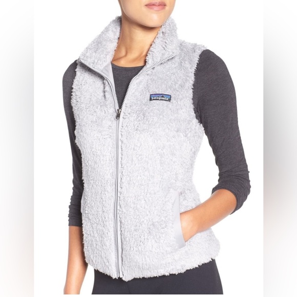 Patagonia Gray Zip-Up Fleece Vest with High Collar - Picture 2 of 4